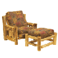 Log Chair & Ottoman