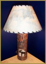 Wood-Burned Moose Lamp